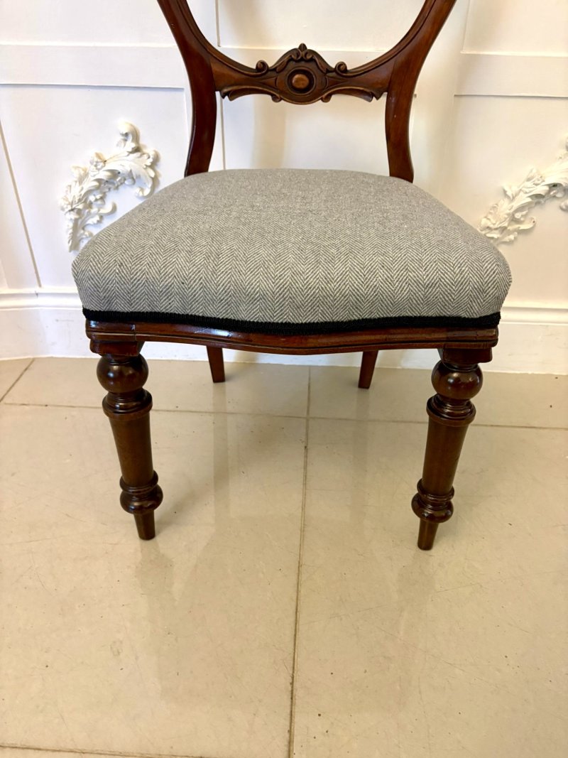 Antique Set of Eight Quality Mahogany Balloon Back Dining Chairs - Image 7